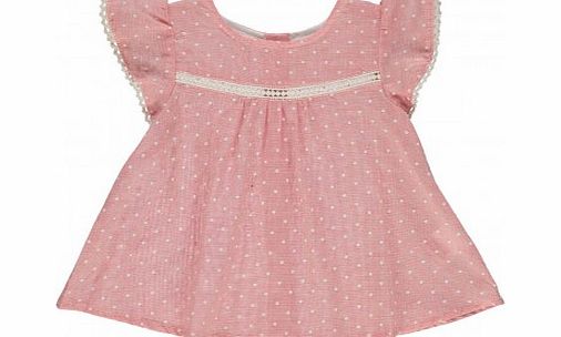 TROIZENFANTS Mahe dots blouse Powder pink `3 months,12