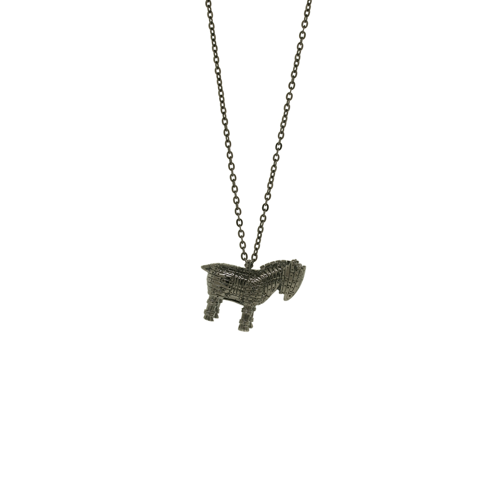 Trojan Horse Necklace - Black