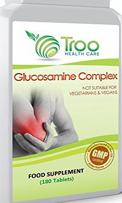 Troo Health Care Glucosamine Chondrotin Complex 500mg / 400mg with Vitamin C 180 Tablets - Highly Targetted Fast Absorption Joint Support Supplement