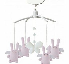 Musical angel bunny mobile - pink `One size