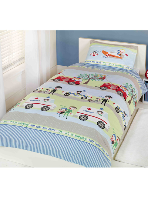 Emergency Vehicles Single Duvet Cover and