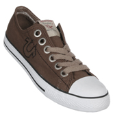 Dylan Dark Brown Low Canvas Shoes