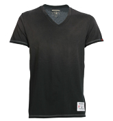 Faded Black V-Neck T-Shirt