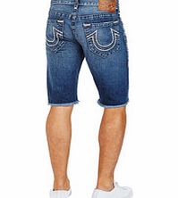 Geno blue slim straight denim shorts