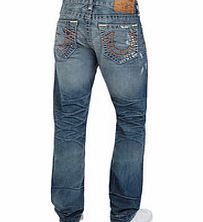 Geno faded blue cotton straight jeans