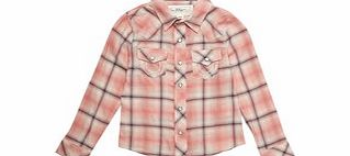Girls Georgia pink cotton check shirt