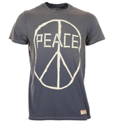 Peace Sign Faded Blue T-Shirt