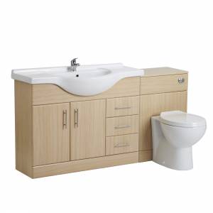Trueshopping 1050mm Beech Bathroom Furniture Vanity Unit