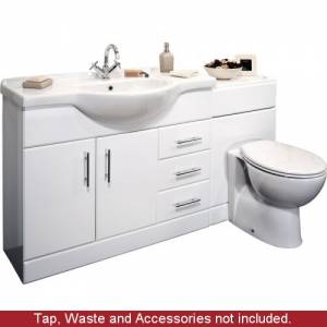 1050mm White Gloss Furniture Sink &