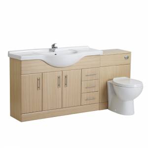 Trueshopping 1200mm Beech Bathroom Furniture Vanity Unit Set