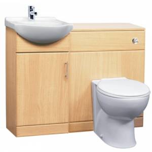 450mm Beech Furniture Sink & Toilet