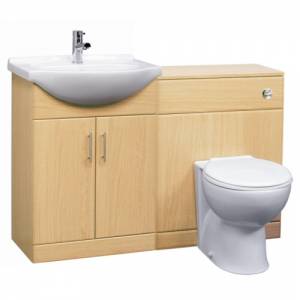 550mm Beech Furniture Sink & Toilet