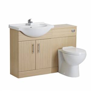 Trueshopping 650mm Beech Bathroom Furniture Vanity Unit Basin