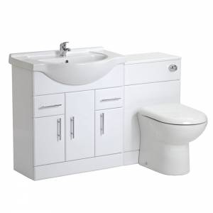Trueshopping 750mm White Gloss Vanity Storage Unit Basin Sink