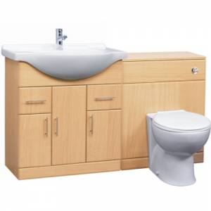 850mm Beech Furniture Sink & Toilet