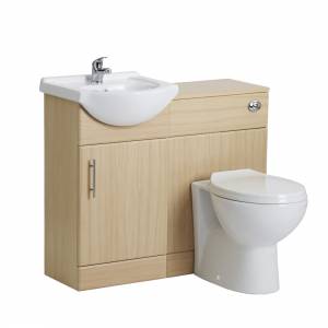 Beech Bathroom Furniture Vanity Unit 450 Basin