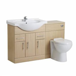 Beech Bathroom Furniture Vanity Unit Sink+
