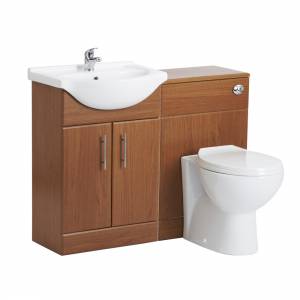 Trueshopping Brown Bathroom Furniture Vanity Unit Basin Sink