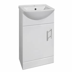 Dova White Compact Small Bathroom Vanity Unit