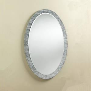 Oval Bathroom Mirror with Ripple