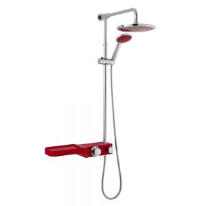 Red Bar Valve & Rigid Riser with Fixed Soap Dish