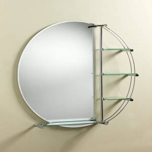 Round Mirror With Shelves