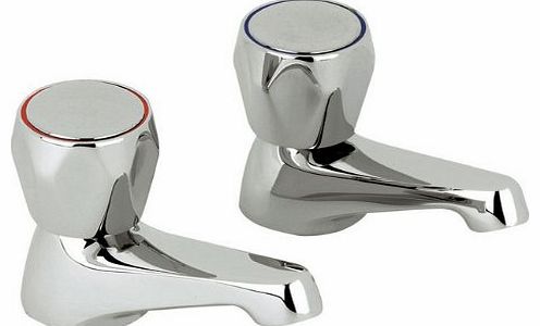 Trueshopping Traditional Pair of Value High Quality Chrome Bathroom Basin Sink Hot and Cold Taps