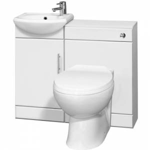 White Gloss Bathroom Furniture Vanity Unit