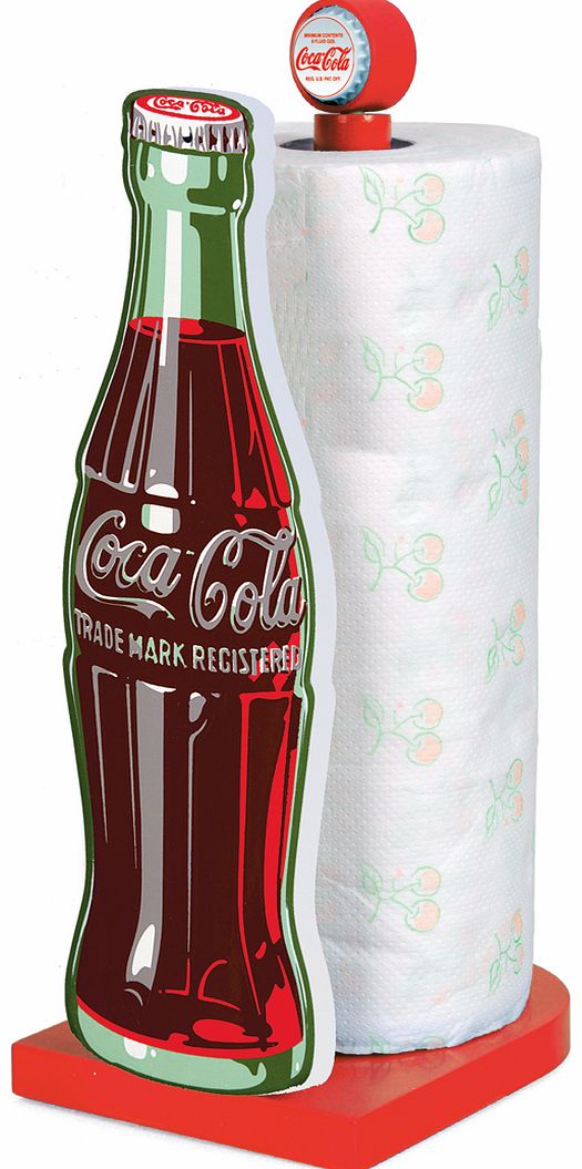 TruffleShuffle Coca-Cola Bottle Wooden Kitchen Roll Holder