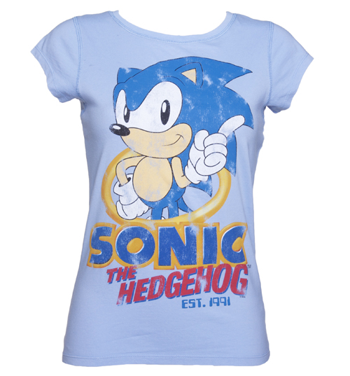 Ladies Sonic The Hedgehog Vintage T-Shirt