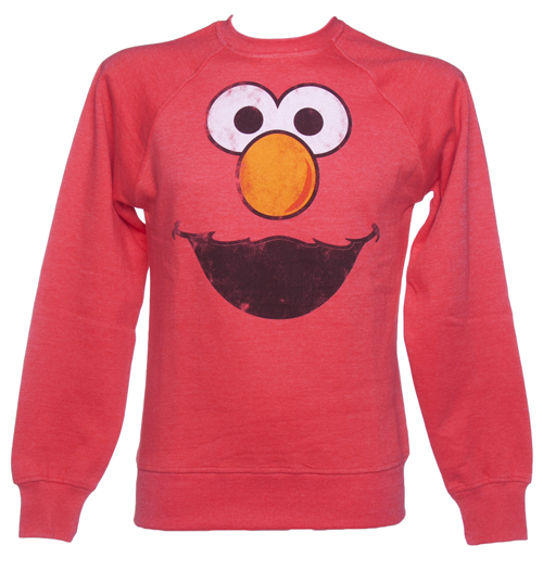 Mens Elmo Face Sesame Street Sweater