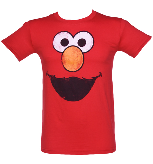 Mens Elmo Face Sesame Street T-Shirt