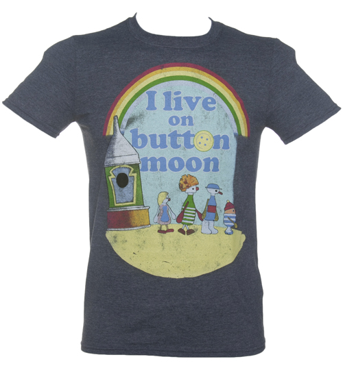 Mens Heather Navy I Live On Button Moon