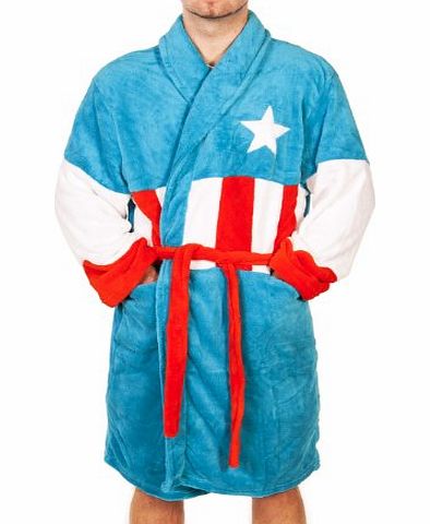 TruffleShuffle Mens Marvel Comics Captain America Dressing Gown