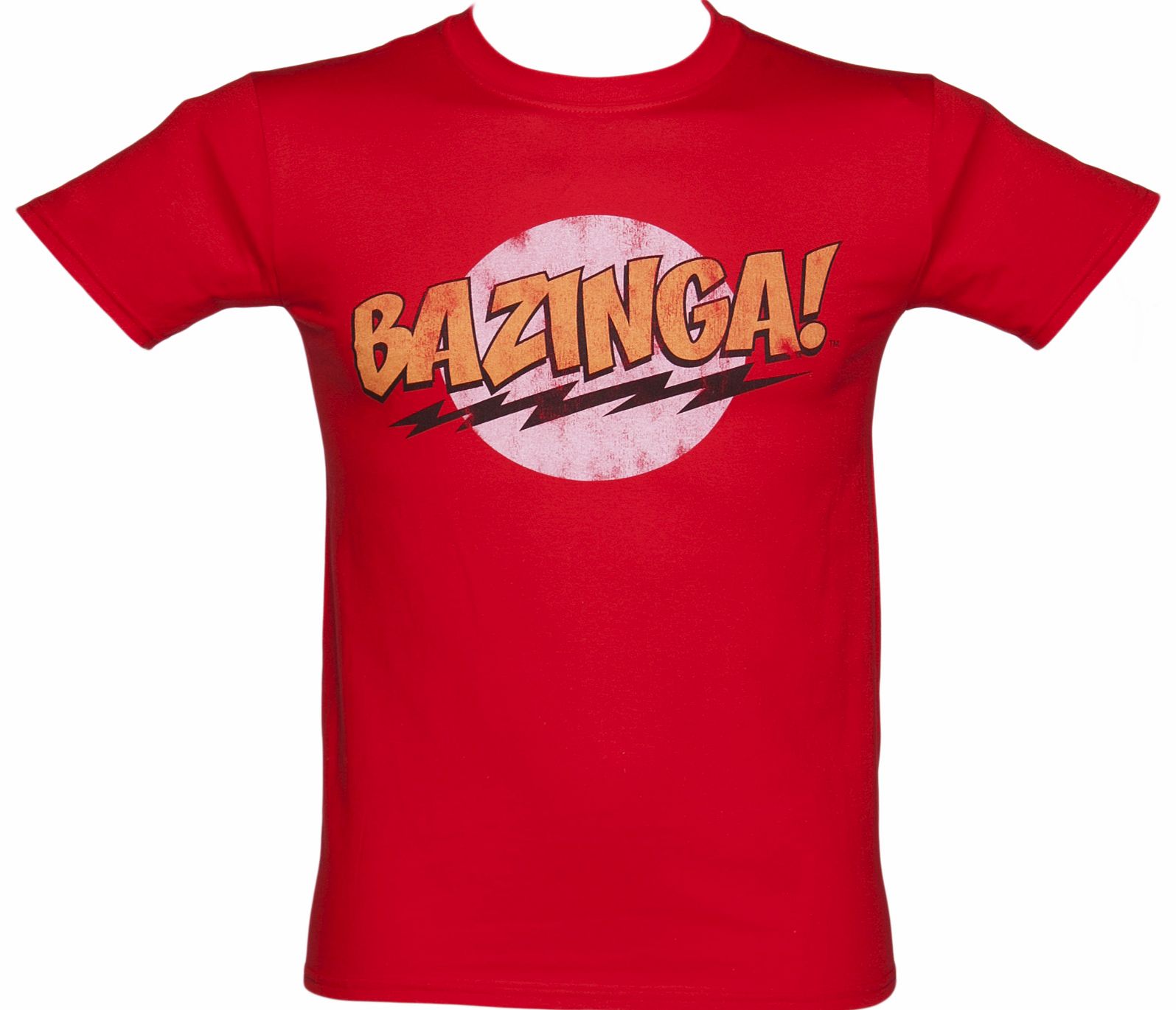 Red Mens Big Bang Theory Bazinga T-Shirt