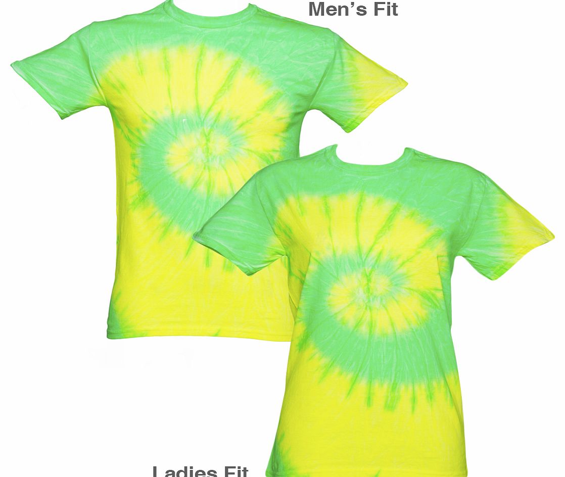 Unisex Fluoro Green and Yellow Tie Dye T-Shirt