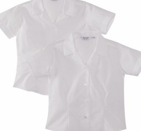 Trutex Limited Girls, Pack of 2, Easy Care Plain Blouse, White, 14 Years (Manufacturer Size: 36`` Chest)