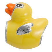Truth Cutie Sterling Silver Yellow Enamel Duck
