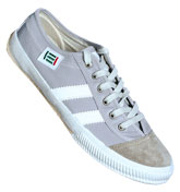2302L Grey and White Leather Trainers