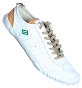 9000L White and Natural Leather Trainers