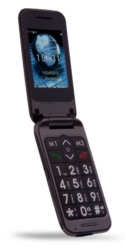 TT30 Big Button Flip Mobile Phone - Folding Camera Unlocked Dual Twin Sim SOS Button - Grey