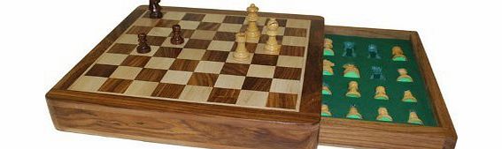 Square Chess Set - Magnetic. Dimensions of the chess board: W: 25 cm, D: 25 cm, H: 4 cm This chess set features a drawer for storing chess pieces.. A perfect gift - great for Birthdays, Christmas.....