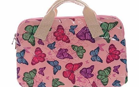 Beautiful Pink Butterfly Design PVC Coated Laptop Bag. A perfect gift for that Birthday Gift, Christmas Present or Fathers day gifts etc...