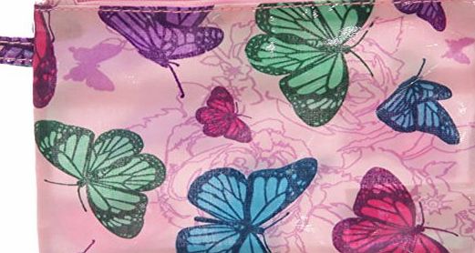 TTG(PUCK) - General Giftware Beautiful Pink Butterfly Design PVC Coated Mini Cosmetics Bag. A perfect gift for that Birthday Gift, Christmas Present or Fathers day gifts etc...