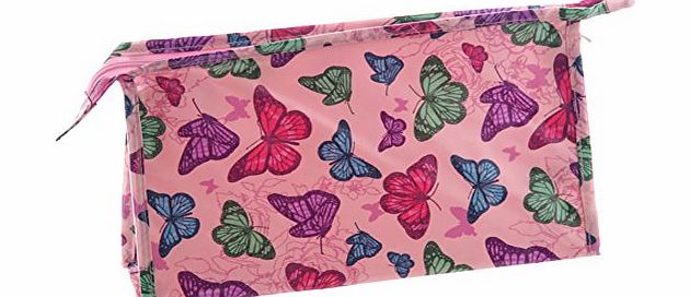 TTG(PUCK) - General Giftware Beautiful Pink Butterfly Design PVC Coated Wash Bag. A perfect gift for that Birthday Gift, Christmas Present or Fathers day gifts etc...