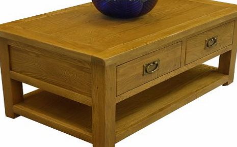 TUCAN OAK TUCAN - RUSTIC 2 DRAWER OAK COFFEE TABLE / SIDE TABLE / END TABLE