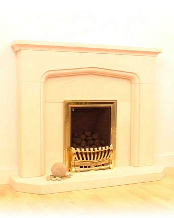 Tudor Limestone Fireplace