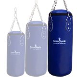 Turner Sports Kick Boxing Punch Bag Filled with Bag mitts and Chain Real Vinyl Blue 4ft