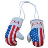 Mini Punch Boxing Gloves Miniature Novelties Key Chain United States of America Flagged