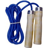 Nylon Skipping Rope Speed Ropes Plastic With wooden Handles built in Ball Bearing Blue